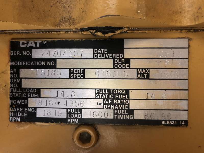 Used Caterpillar 3512 Diesel Generator, 1680 Hrs 