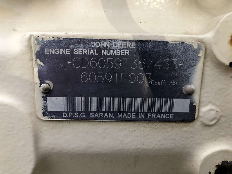 Used Kohler 100ROZJ John Deere 6059TF003 Diesel Generator, 383 Hrs