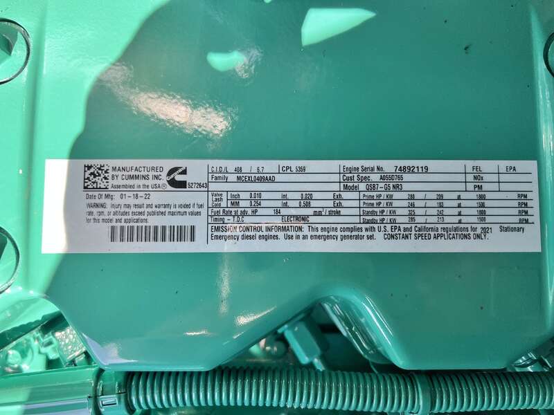 New Cummins C150D6D QSB7-G5 NR3 Diesel Generator, 0 Hrs, EPA Tier 3