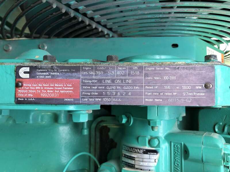 Used Cummins DGDB 6BT5.9-G6 Diesel Generator, 715 Hrs