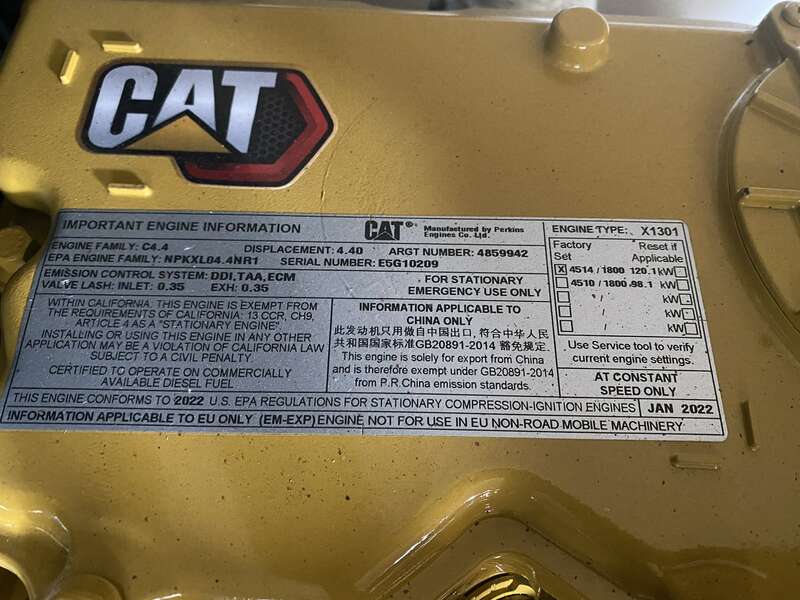 New Caterpillar C4.4 Diesel Generator 0 Hrs EPA Tier 3