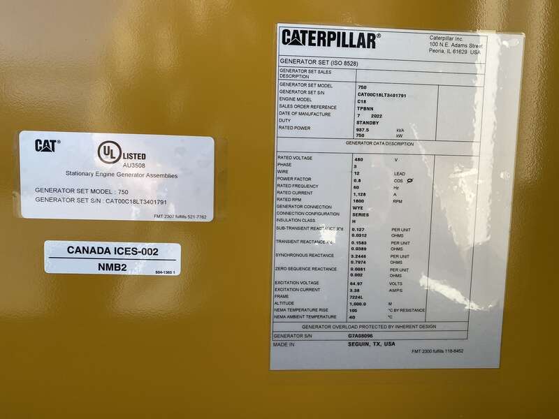 New Caterpillar C18 Diesel Generator 0 Hrs EPA Tier 2  