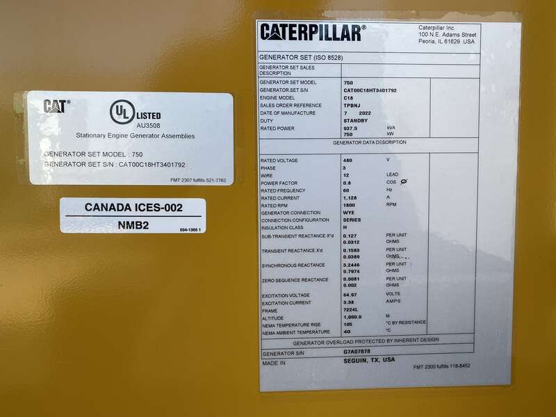 New Caterpillar C18 Diesel Generator 0 Hrs EPA Tier 2  