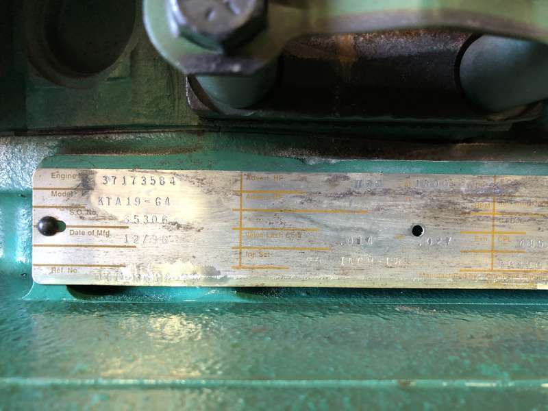 Used Cummins DFED KTA19-G4 Diesel Generator, 513 Hrs