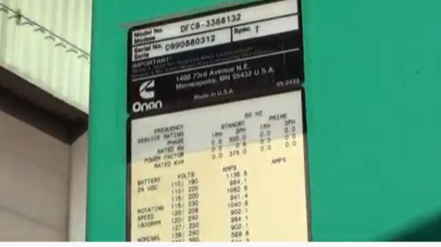 Used Cummins DFCB NTA-855-G2 Diesel Generator 276 Hrs