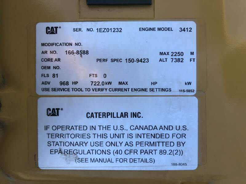 Used Caterpillar 3412 Diesel Generator, 292 Hrs