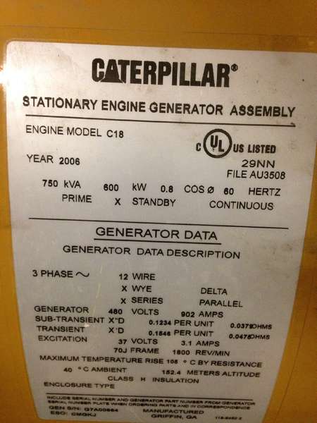 Used Caterpillar C18 Diesel Generator 160 Hrs EPA Tier 2
