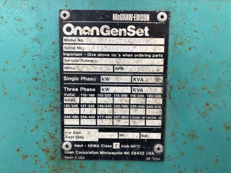 Used Cummins 230 ODFP NT855G Diesel Generator, 667 Hrs