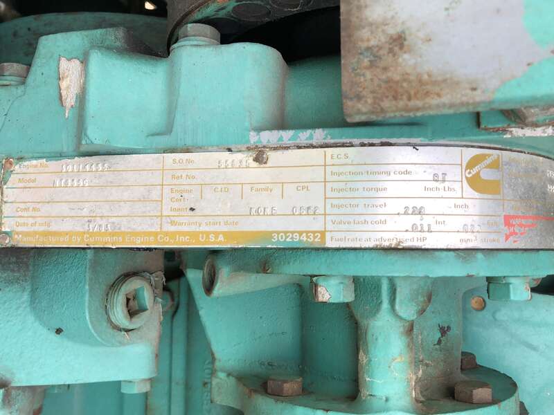 Used Cummins 230 ODFP NT855G Diesel Generator, 667 Hrs