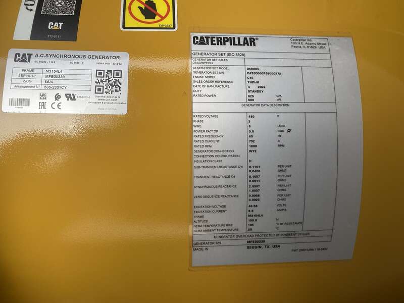 New Caterpillar C15 Diesel Generator 0 Hrs EPA Tier 2