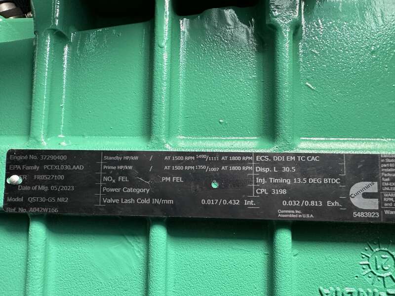 New Cummins DQFAD QST30-G5 NR2 Diesel Generator, EPA Tier 2