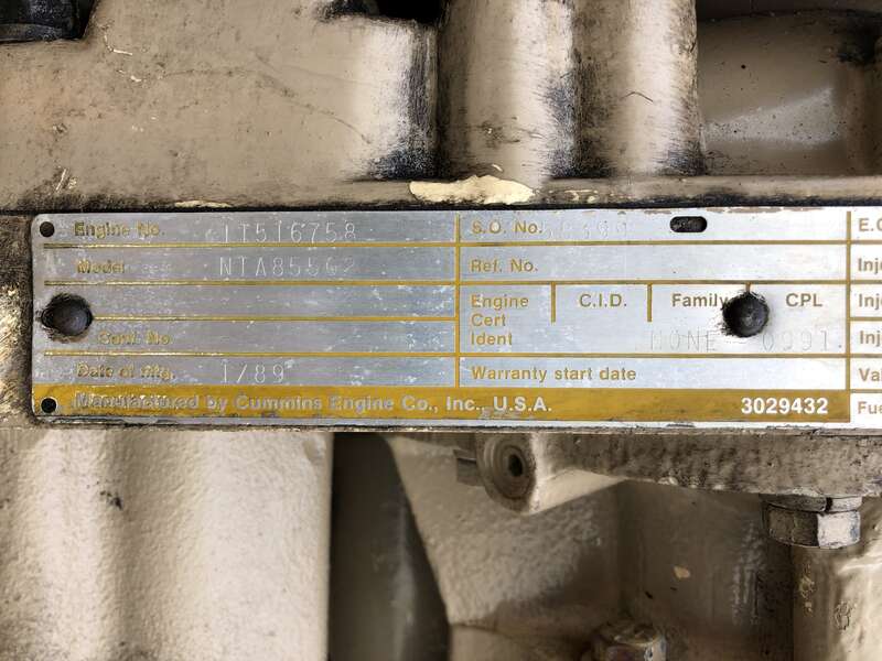 Used Kohler 300ROZ274 Cummins NTA855-G2  Diesel Generator, 582 Hrs