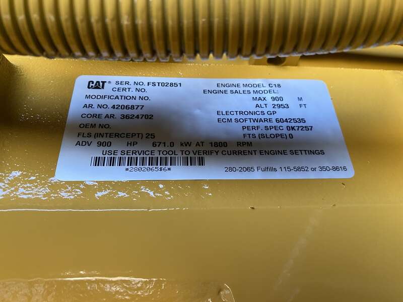 New Caterpillar C18 Diesel Generator 0 Hrs EPA Tier 2