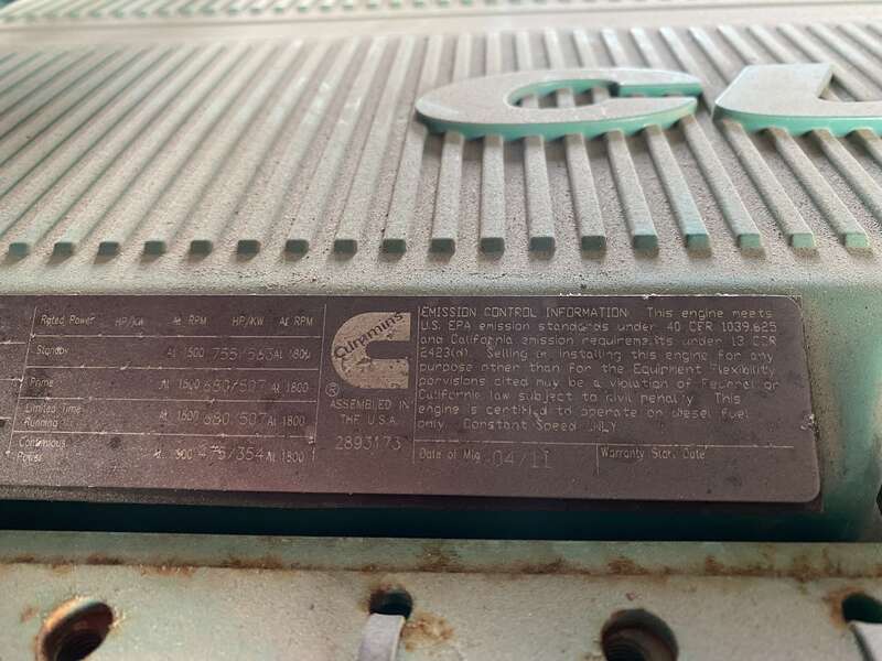 Used Cummins C500D6RG Rental Grade Diesel Generator 2835 Hrs EPA Tier 2