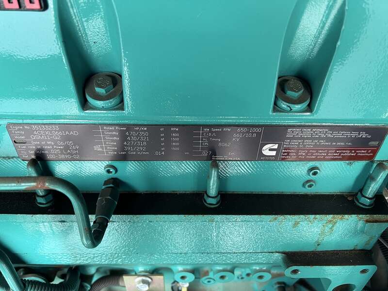 Used Cummins DQAD QSM11-G2 Diesel Generator, 243 Hrs, EPA TPEM