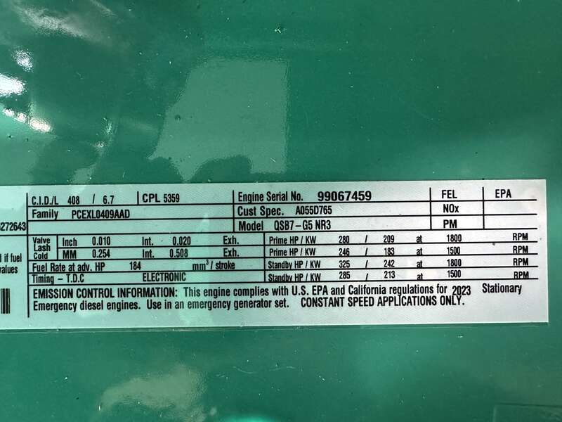 New Cummins C200D6D QSB7-G5 NR3 Diesel Generator, EPA Tier 3
