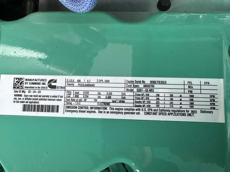 New Cummins C200D6D QSB7-G5 NR3 Diesel Generator, EPA Tier 3