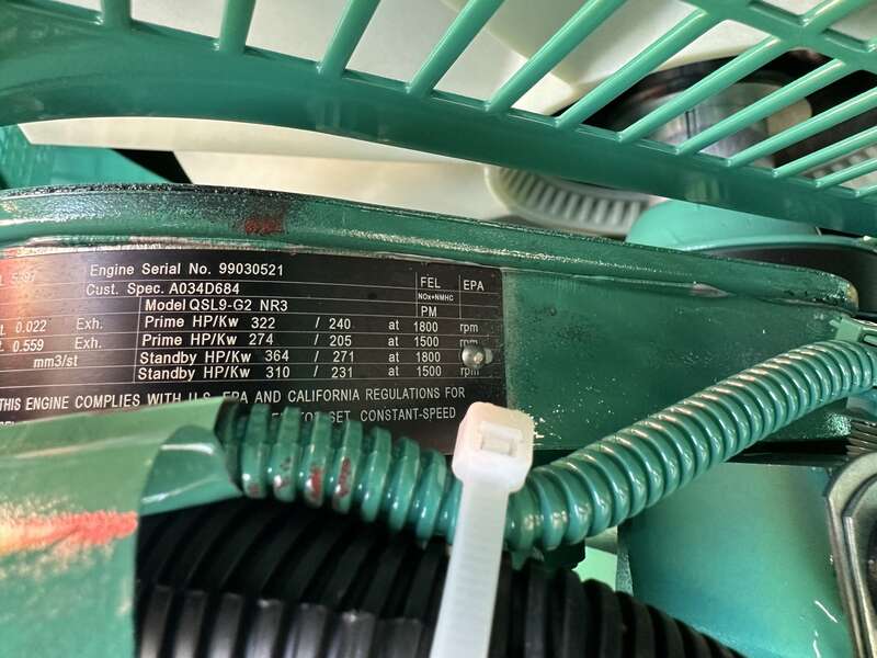 New Cummins DSHAD QSL9-G2 NR3 Diesel Generator EPA Tier 3