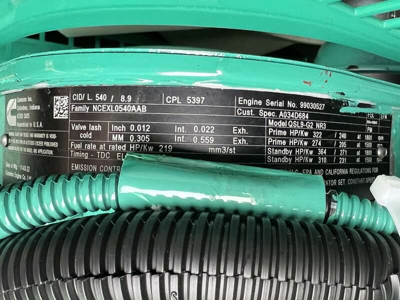 New Cummins DSHAD QSL9-G2 NR3 Diesel Generator EPA Tier 3