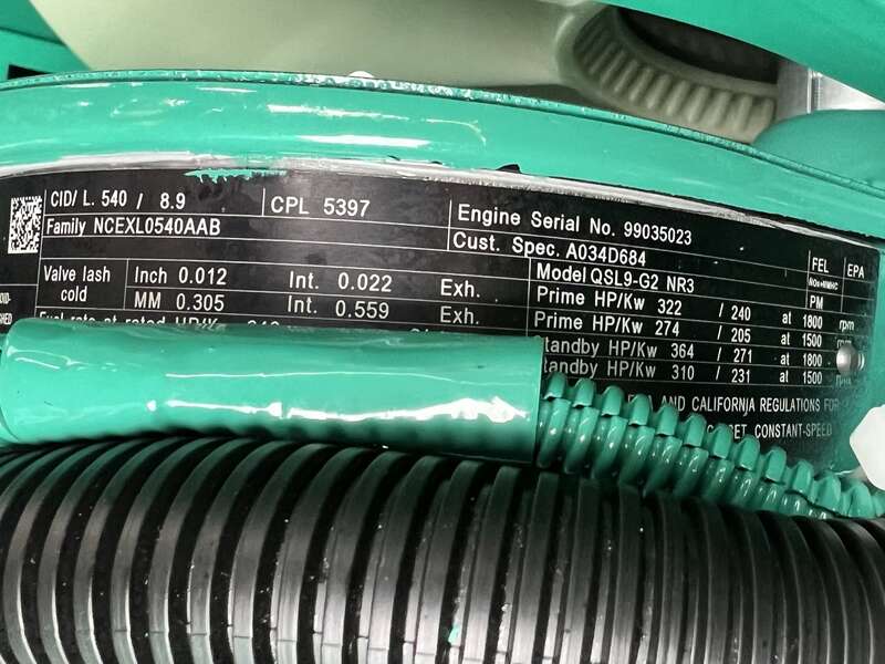 New Cummins DSHAD QSL9-G2 NR3 Diesel Generator EPA Tier 3