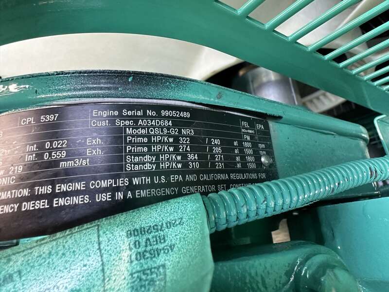 New Cummins DSHAD QSL9-G2 NR3 Diesel Generator EPA Tier 3