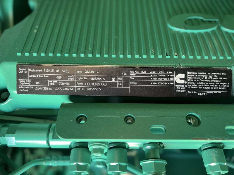 New Cummins DFEK QSX15-G9 Diesel Generator EPA Tier 2
