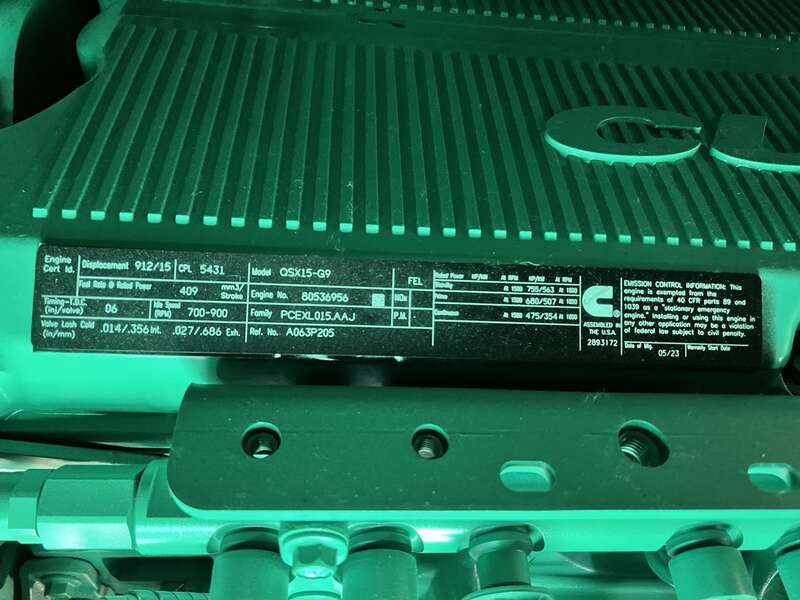 New Cummins DFEK QSX15-G9 Diesel Generator EPA Tier 2