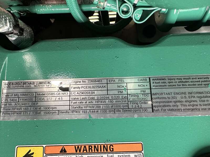 New Cummins C125D6C QSB5-G6 NR3 Diesel Generator, EPA Tier 3