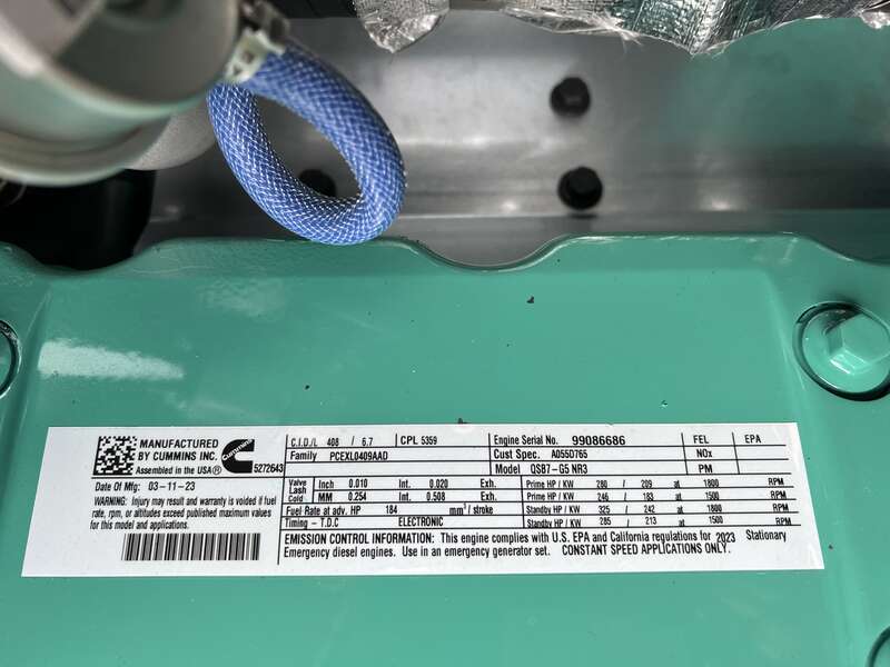 New Cummins C200D6D QSB7-G5 NR3 Diesel Generator, EPA Tier 3