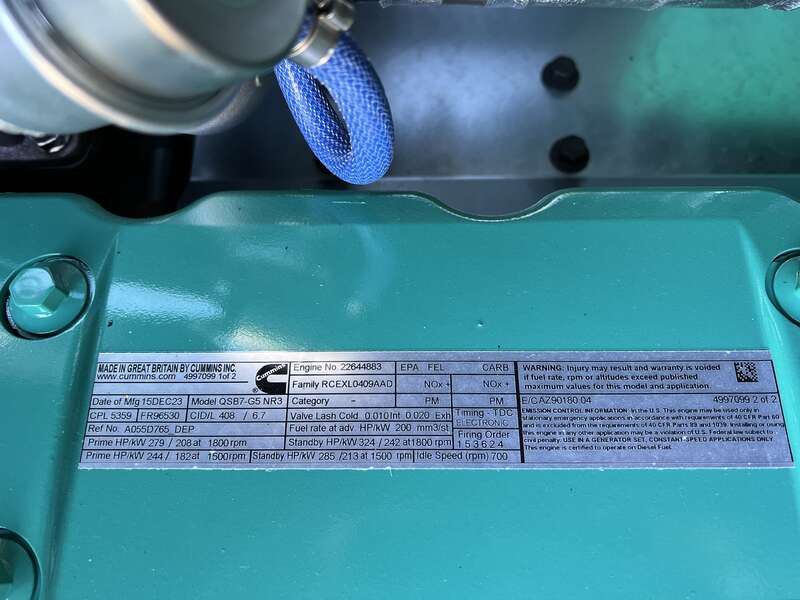 New Cummins C200D6D QSB7-G5 NR3 Diesel Generator, EPA Tier 3
