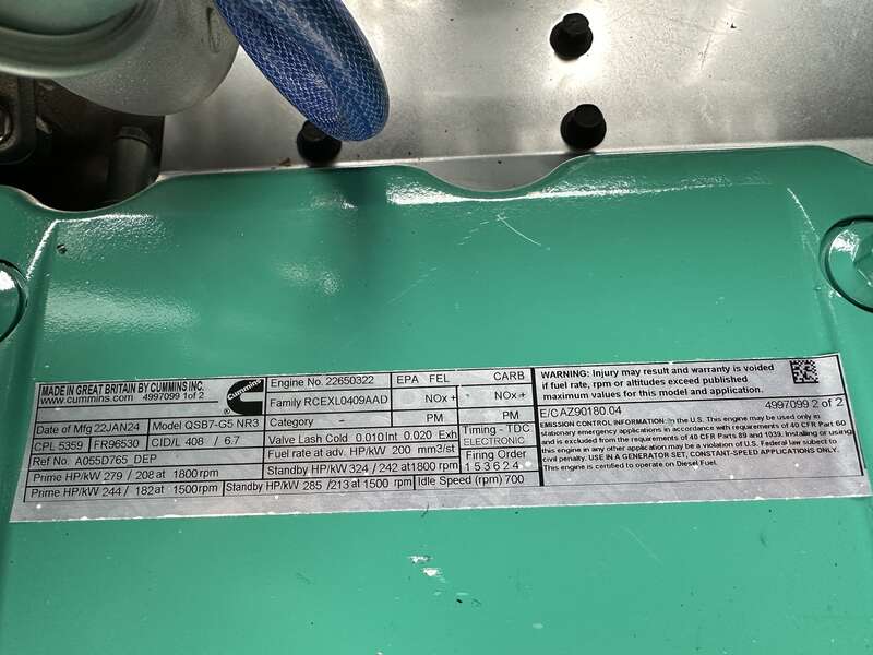 New Cummins C200D6D QSB7-G5 NR3 Diesel Generator, EPA Tier 3