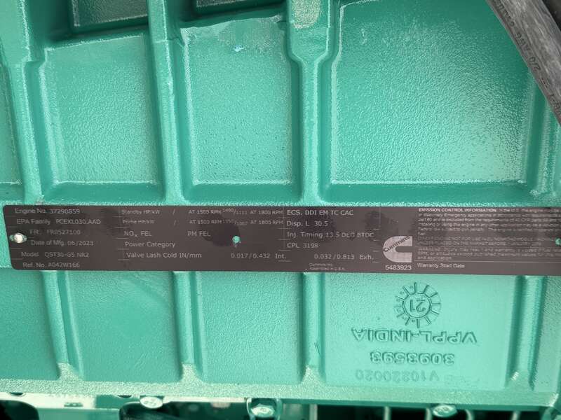 New Cummins DQFAD QST30-G5 NR2 Diesel Generator, EPA Tier 2
