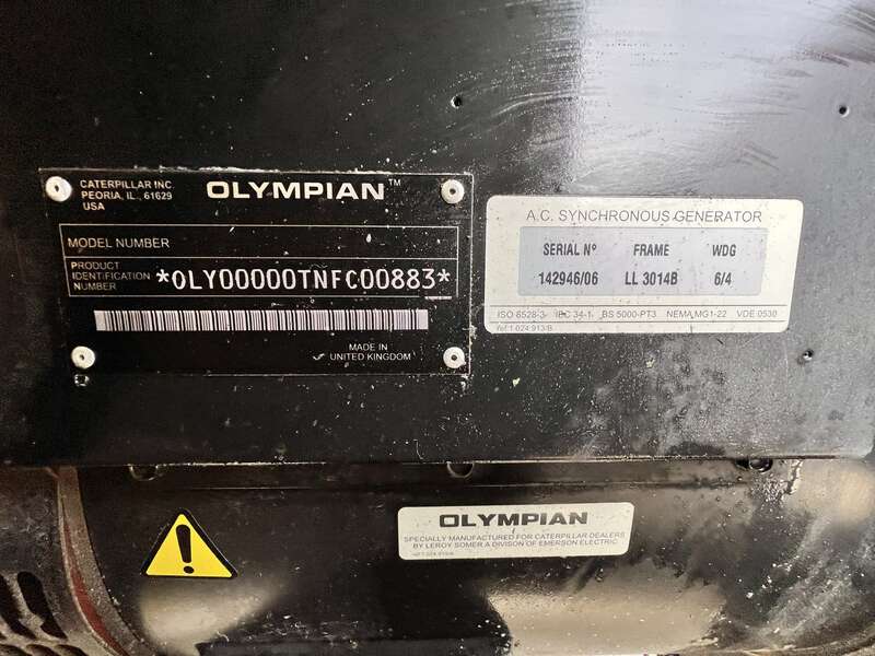 Used Caterpillar / Olympian G100F3 Natural Gas / Propane Generator, 198 Hrs