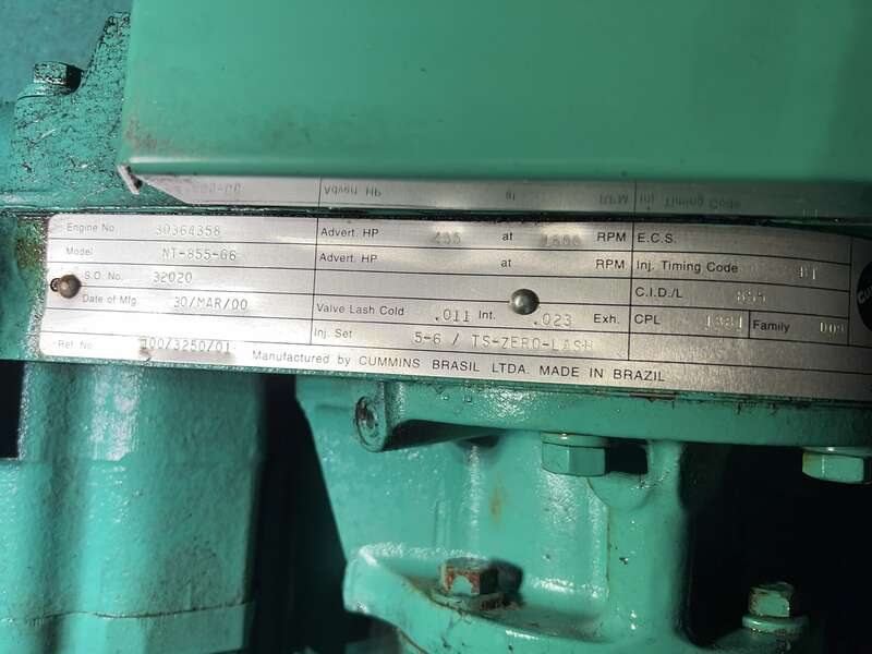 Used Cummins 275DFBF NT855-G6 Diesel Generator, 216 Hrs