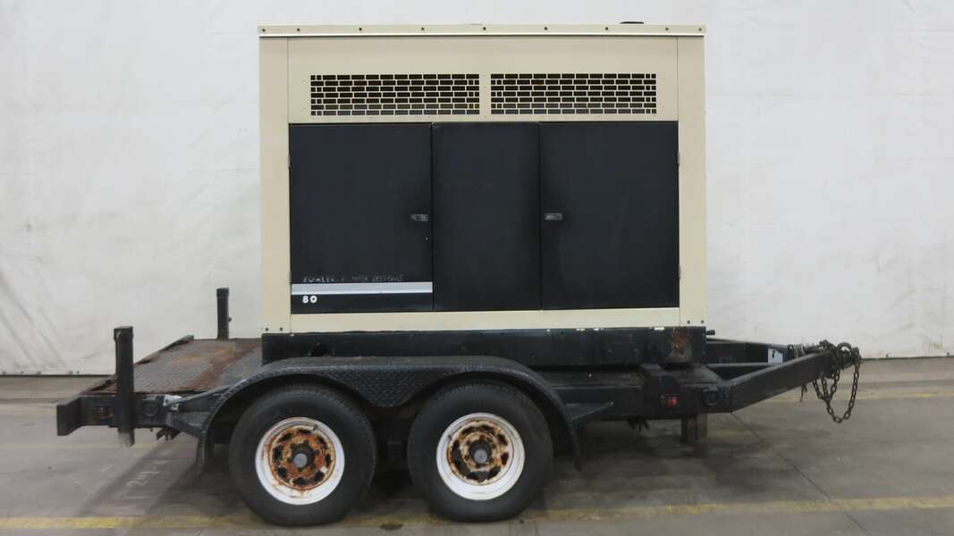 Used Kohler 80ROZJC John Deere 4045HF275 Diesel Generator, 667 Hrs
