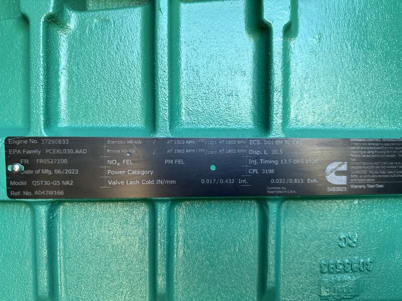 New Cummins DQFAD QST30-G5 NR2 Diesel Generator, EPA Tier 2