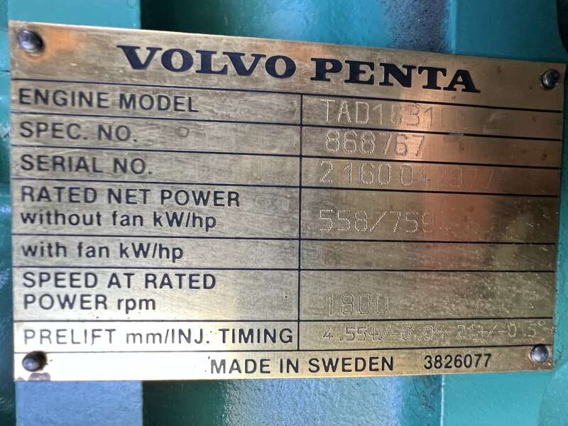 Used SDMO GS500 Volvo TAD1631GE Portable Diesel Generator, 201 Hrs