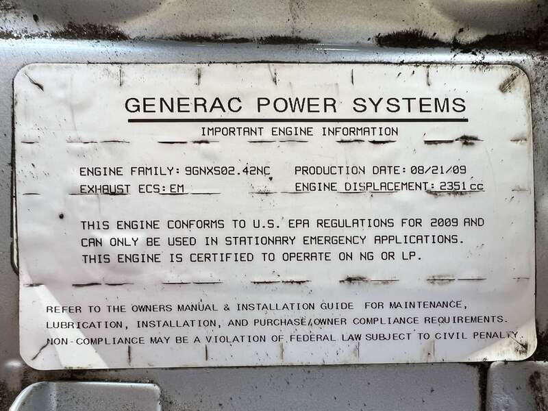 Used Generac QT45 Natural Gas / Propane Generator, 79 Hrs EPA Certified