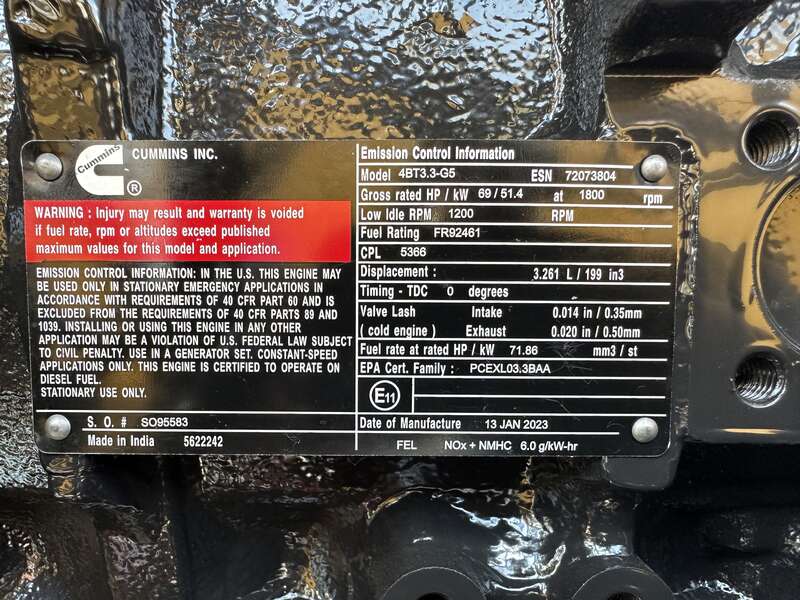 New Cummins C30D6C QSB3.3 NR3 Diesel Generator, EPA Tier 3