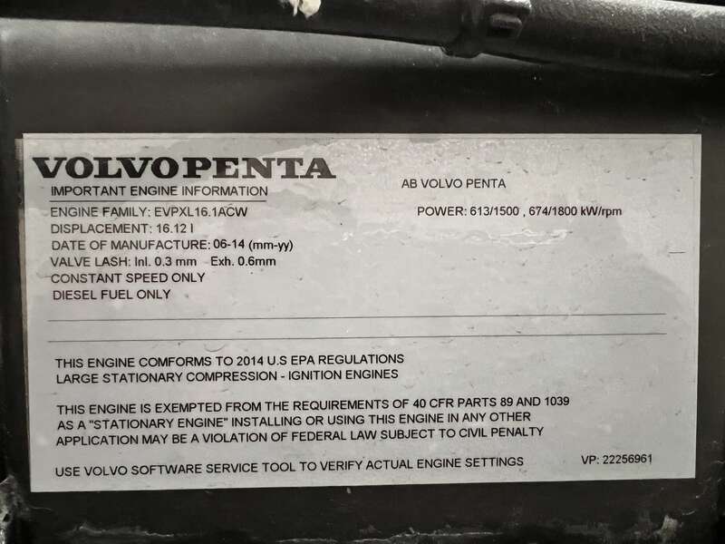 Used Kohler 600REOZVB TWD1641GE Diesel Generator, 201 Hrs, EPA Tier 2