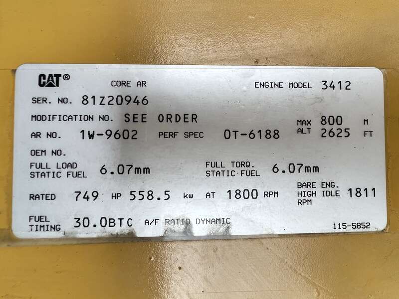 Used Caterpillar 3412 Diesel Generator, 308 Hrs