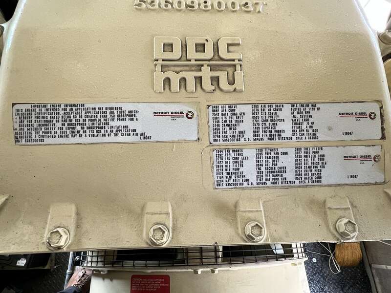 Used Kohler 750ROZD4 MTU 12V2000 Diesel Generator, 396 Hrs