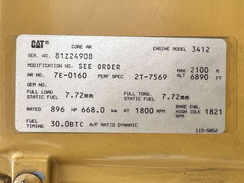 Used Caterpillar 3412 Diesel Generator, 1643 Hrs