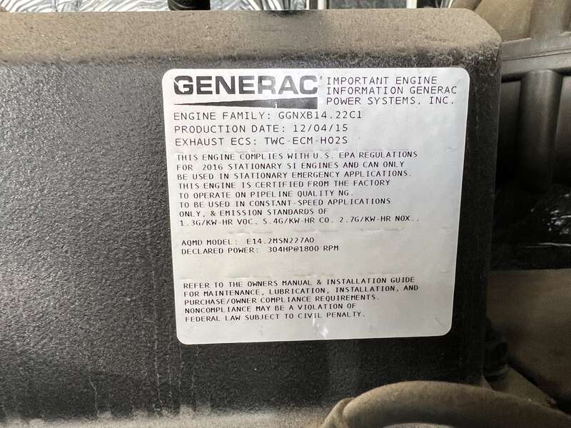 Used Caterpillar Olympian G175LG4 Natural Gas Generator 179 Hrs EPA Certified