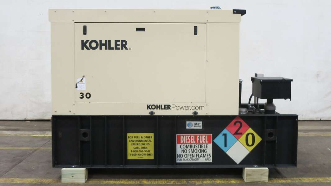 Used Kohler 30REOZK Diesel Generator 80 Hrs EPA Tier 3, Single Phase