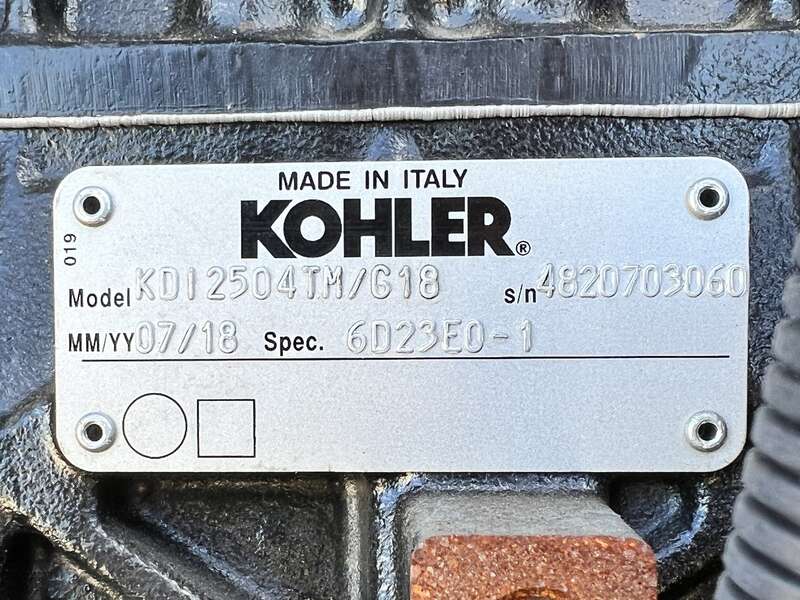 Used Kohler 30REOZK Diesel Generator 80 Hrs EPA Tier 3, Single Phase