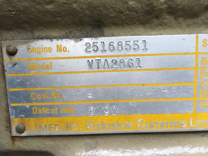 Used Cummins 500 kW VTA28-G1 Diesel Generator, 734 Hrs