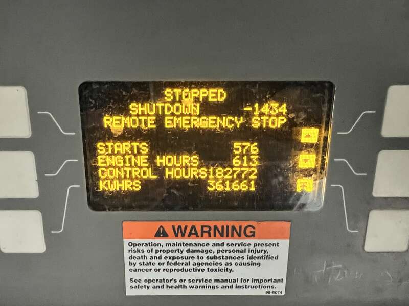 Used Cummins DQKC QSK60-G6 Diesel Generator 613 Hrs 13800V
