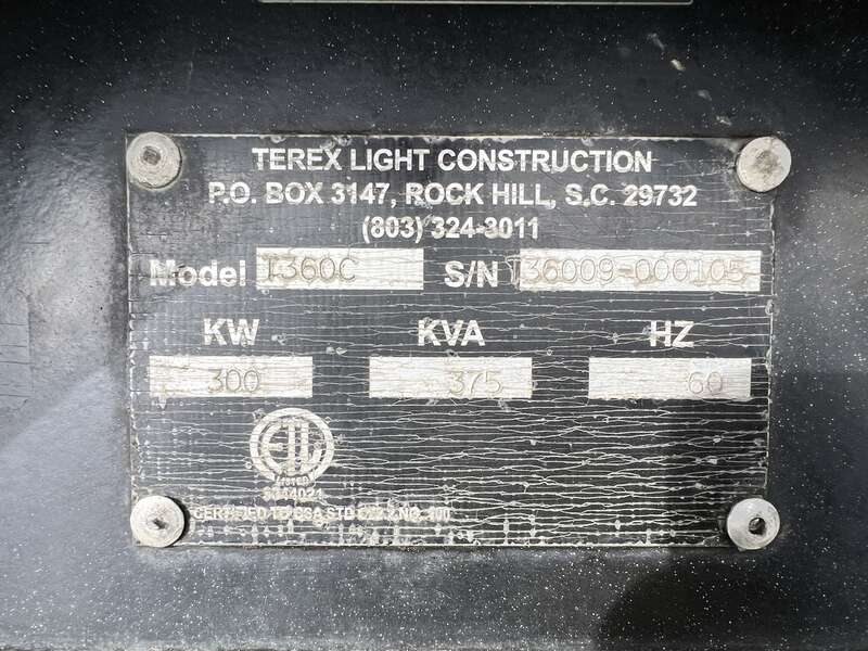 Used Magnum Terex T360C Rental Grade Diesel Generator 10073 Hrs EPA Tier 3