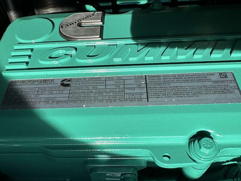 New Cummins DSHAD QSL9-G2 NR3 Diesel Generator EPA Tier 3